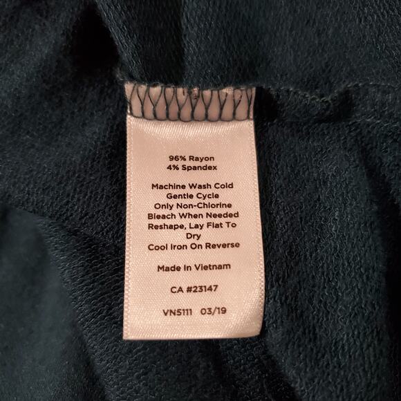 T by Talbots Soft Terry Cowl Neck Shift Dress Womens Sz LP Teal Blue Comfy Cozy - Picture 7 of 9